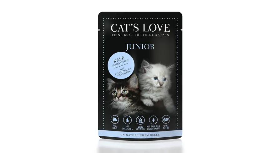 CAT'S LOVE Katzennassfutter Junior Kalb 85 g