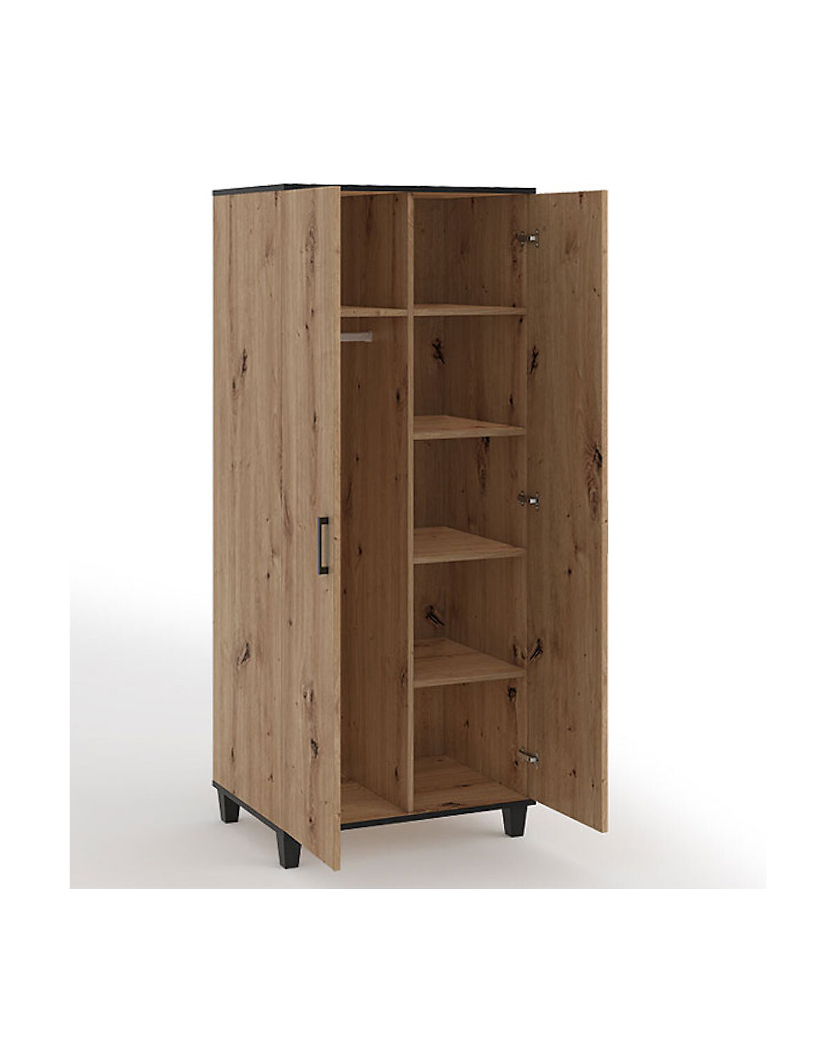Kleiderschrank Drehtürenschrank Pola 80x56x193cm Artisan Eiche 2-türig