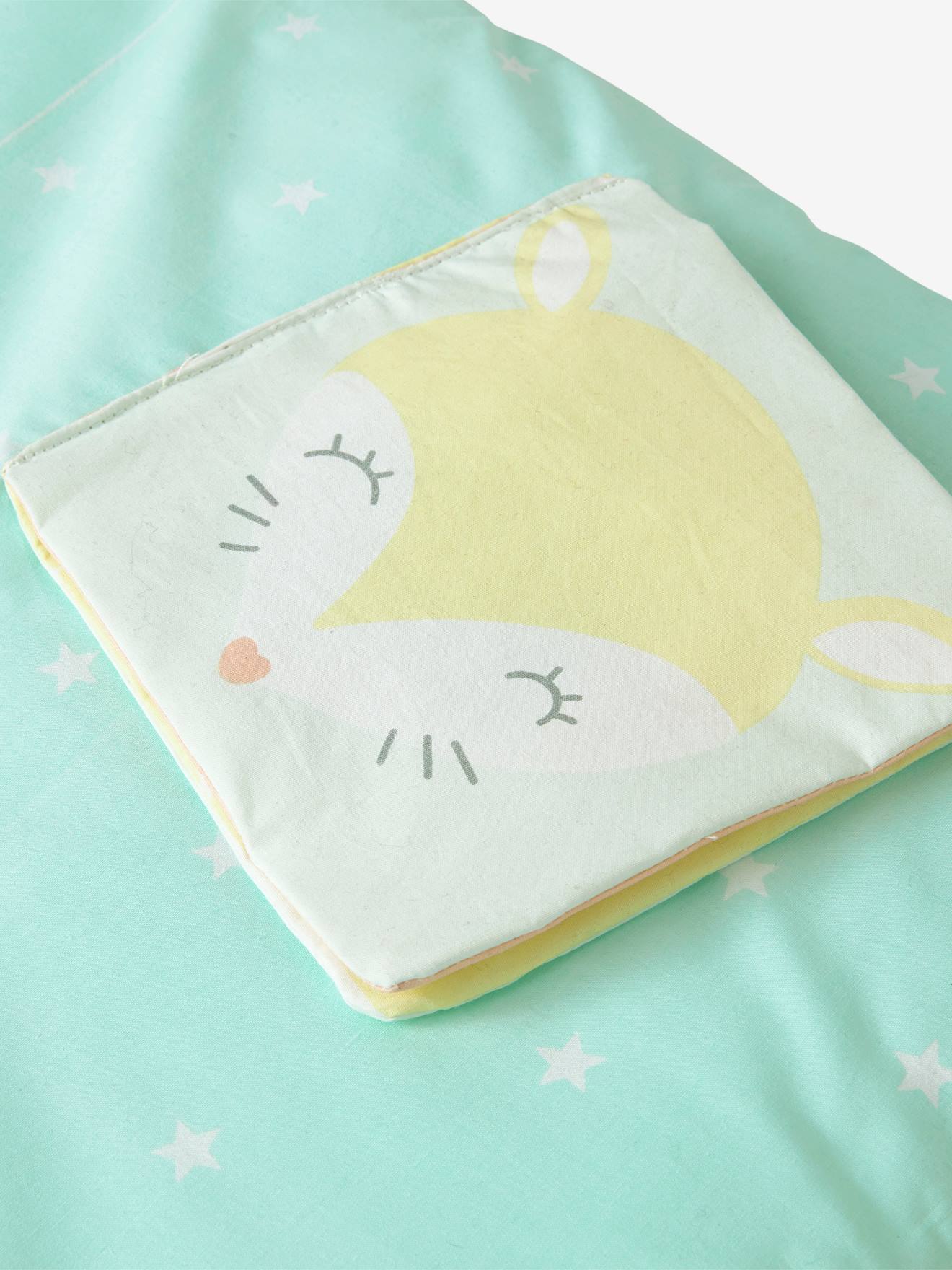 Vertbaudet Baby Activity-Decke FUNNY BABY - hellgrün bedruckt