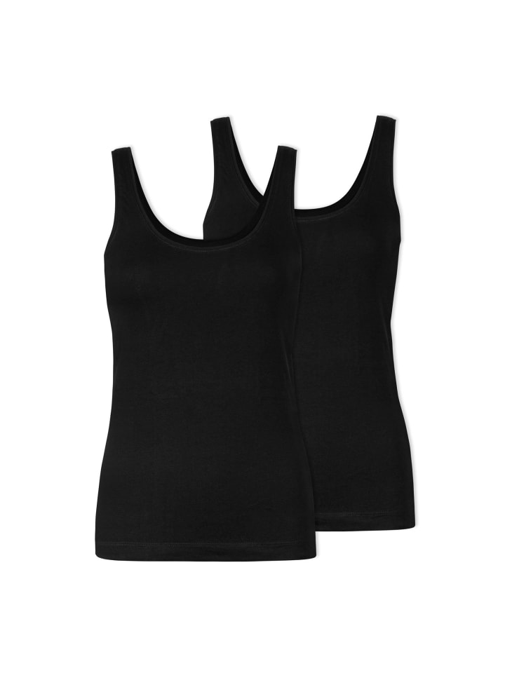 SNOCKS Tank Top aus Bio-Baumwolle 2 Stück in Schwarz günstig kaufen