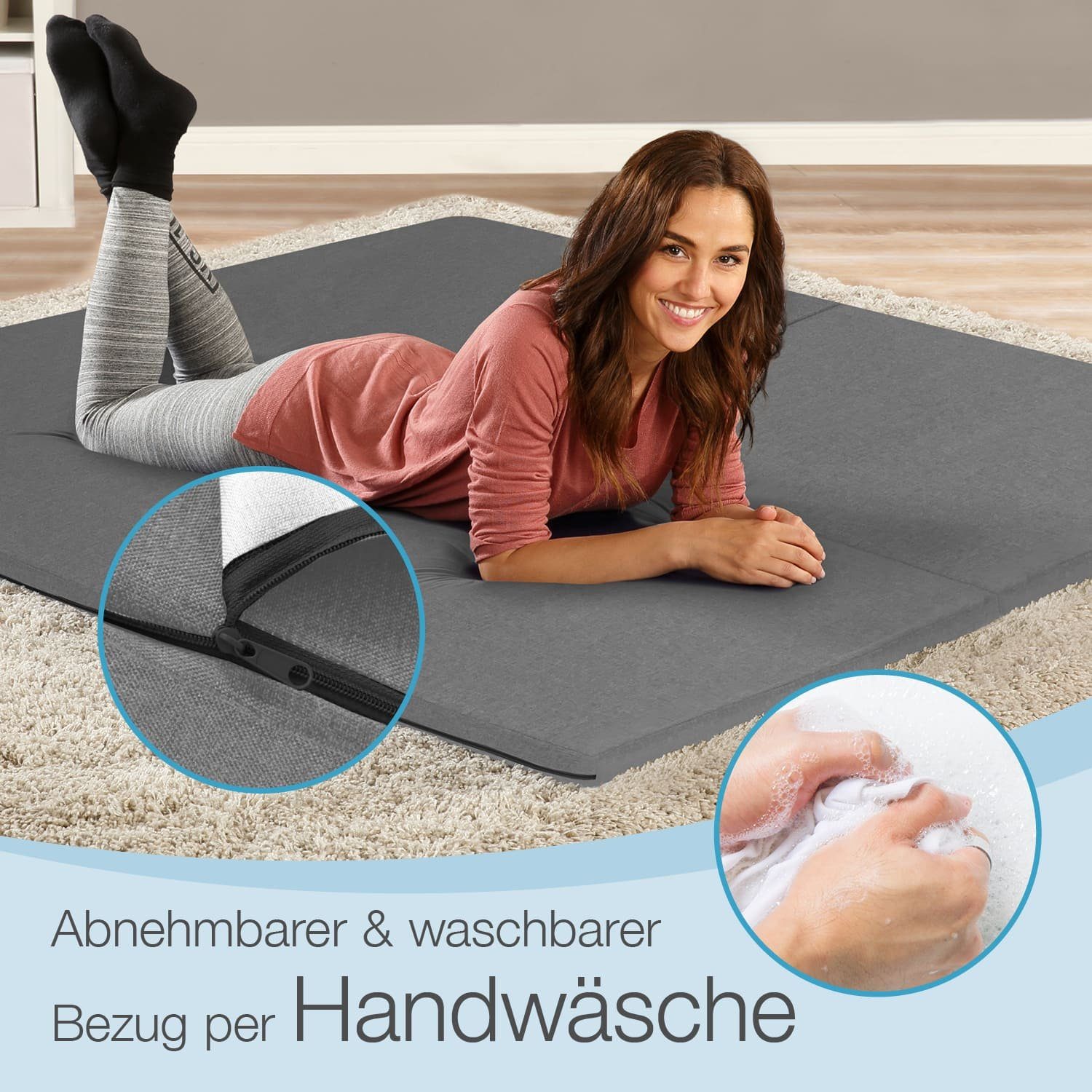 Klappmatratze Doppelgästematratze 3in1, Bestschlaf, 8 cm hoch, (2- teilig), inklusive Husse