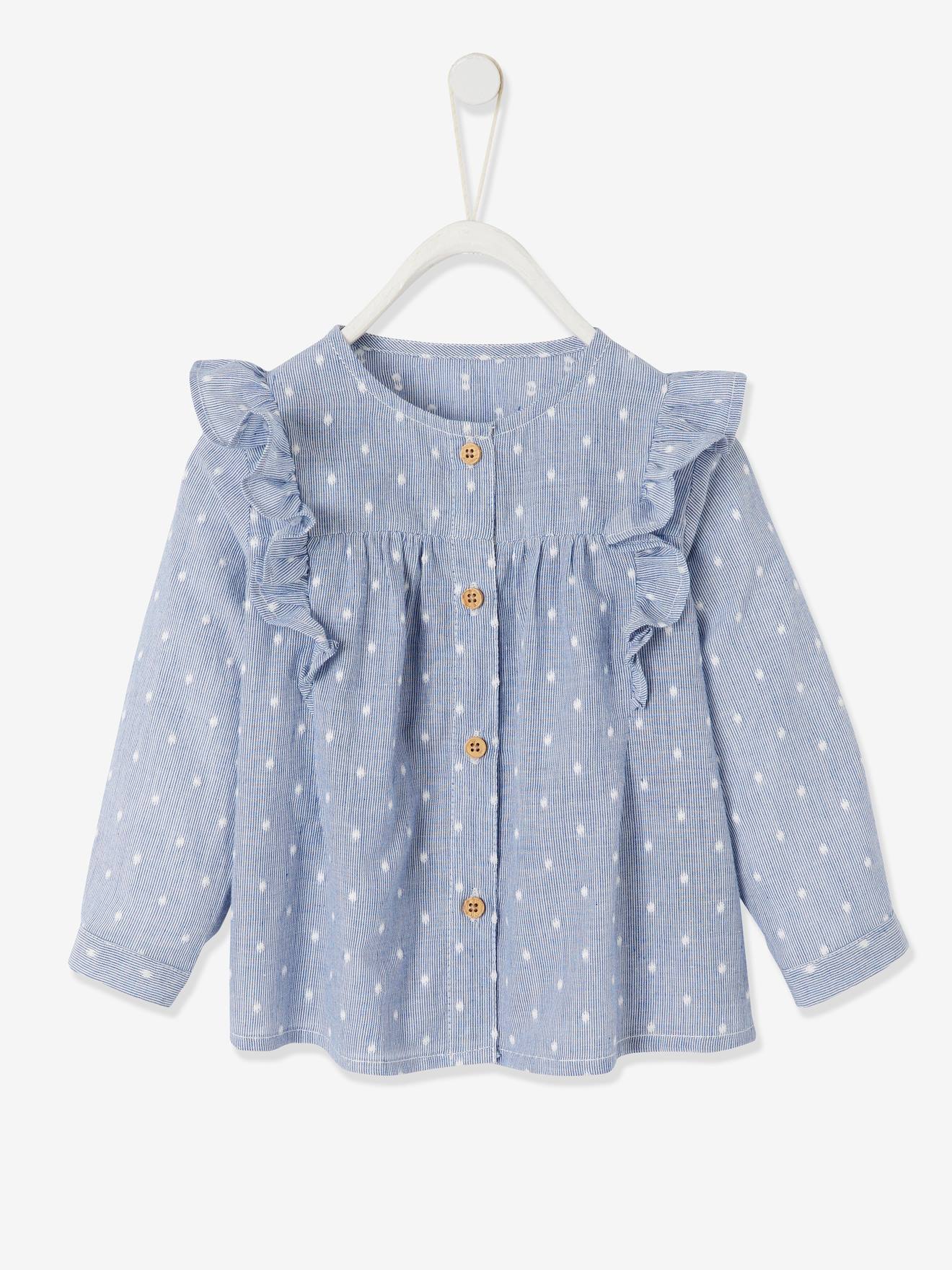 Blouse volantée bébé fille ivoire