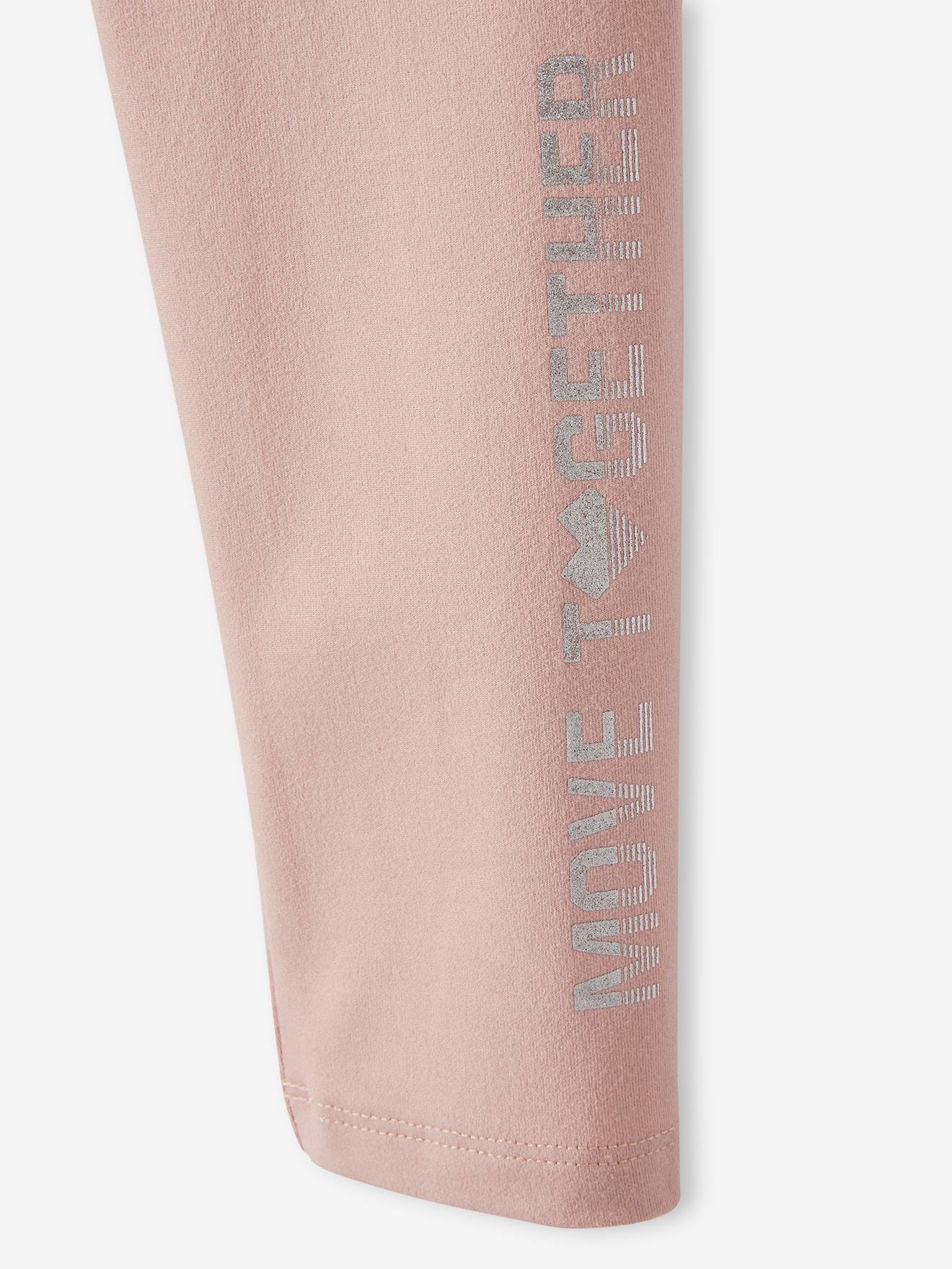 Legging sport Basics fille inscription métallisée terracotta
