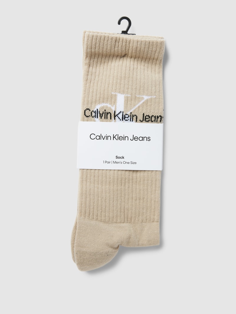 Socken mit Label-Details in taupe