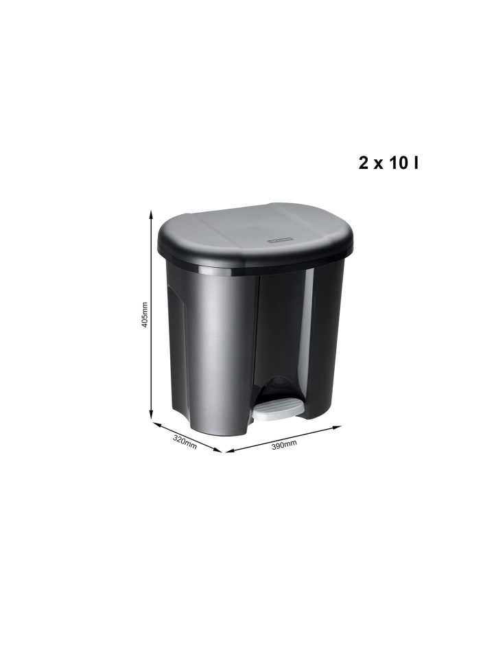 Rotho Abfalleimer 2 x 10 l DUO günstig kaufen onesize
