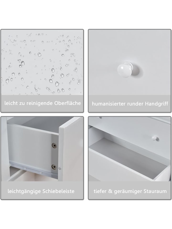 COSTWAY Sideboard mit 5 Schubladen 115cm in Weiß günstig kaufen onesize