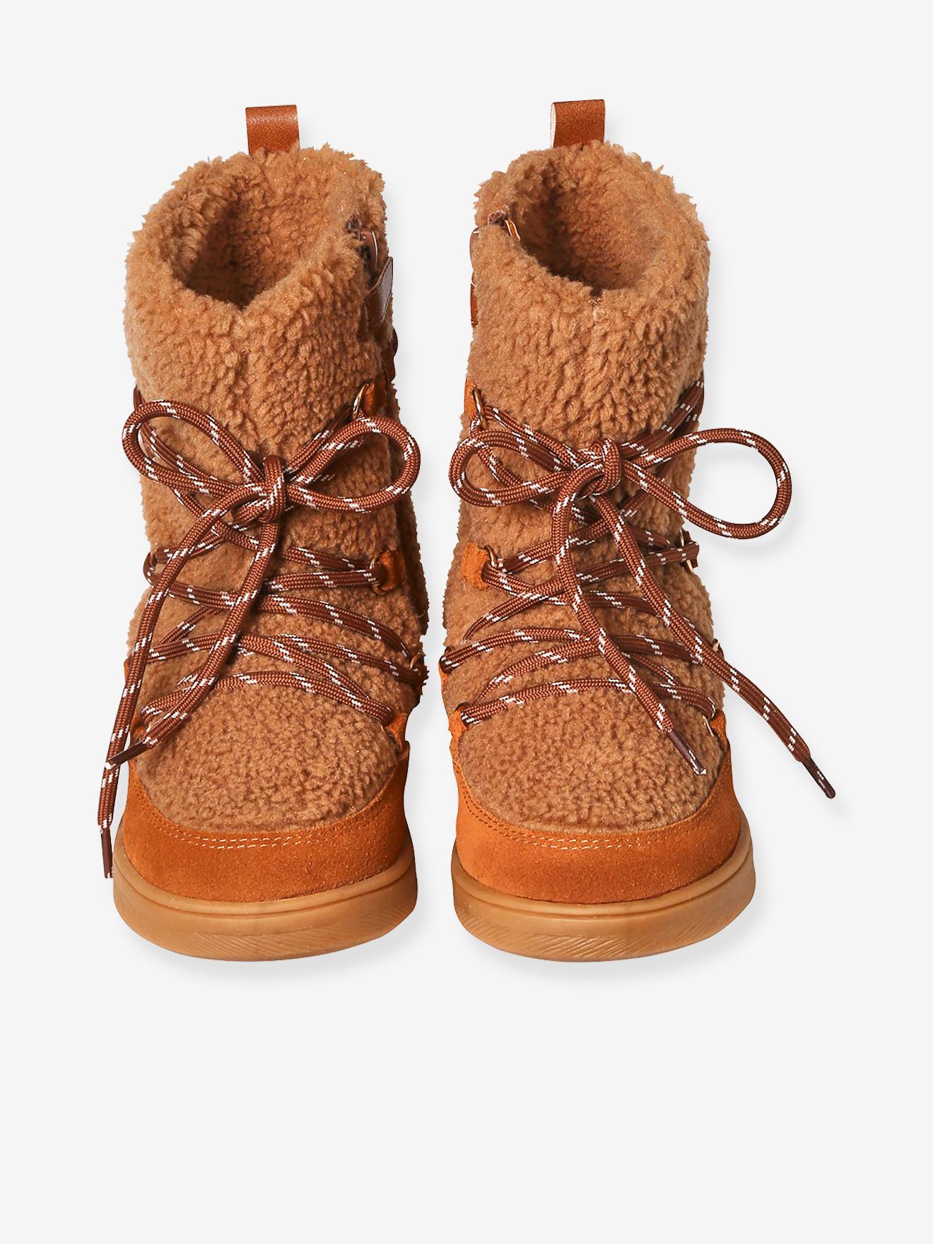 Vertbaudet Warme Mädchen High-Sneakers - braun