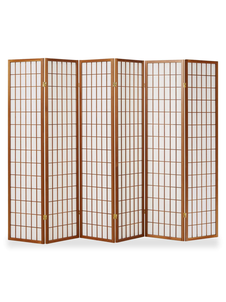 Homestyle4u 6-tlg. Paravent in Braun 264x175 günstig kaufen onesize