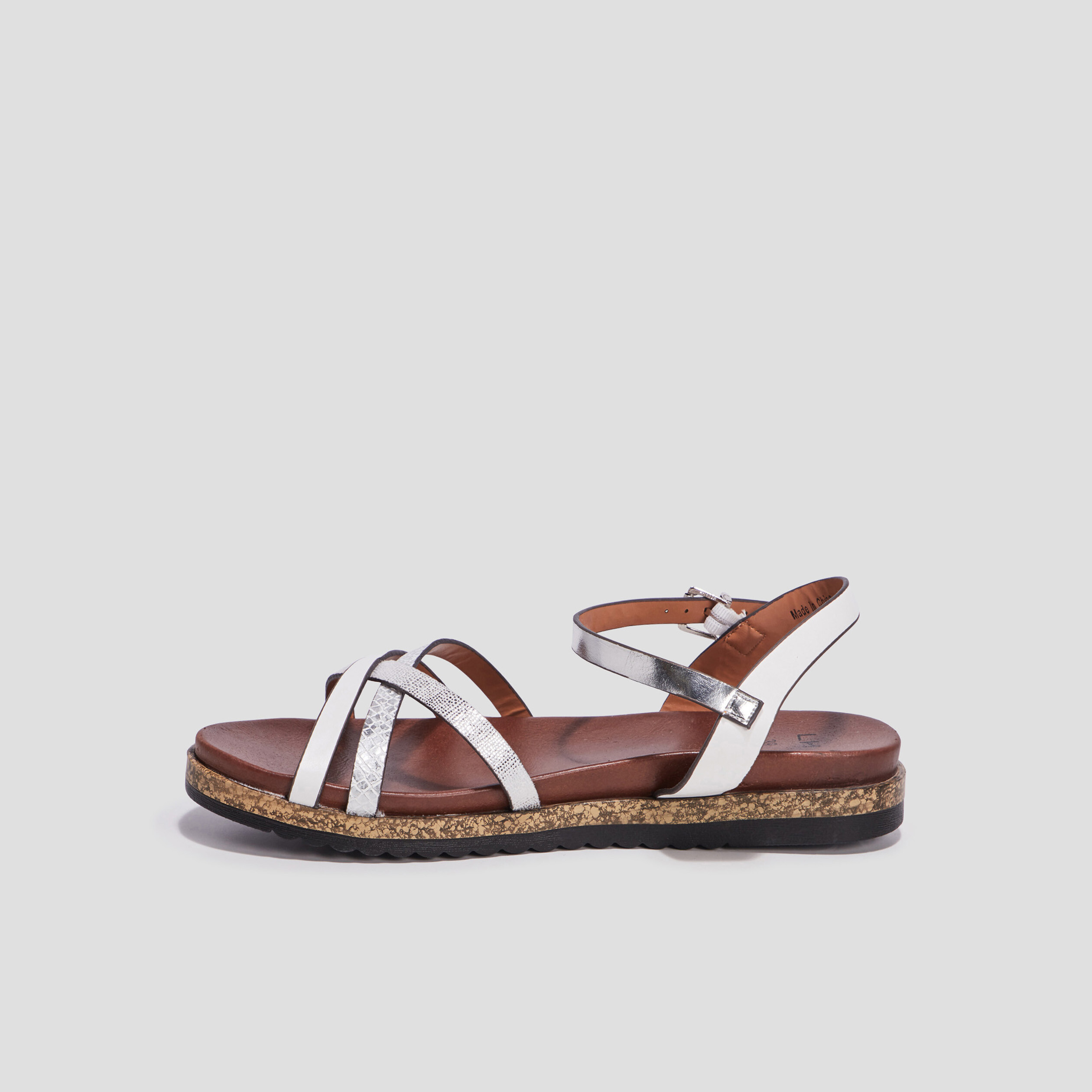 Sandales plates LH gris argent femme | La Halle