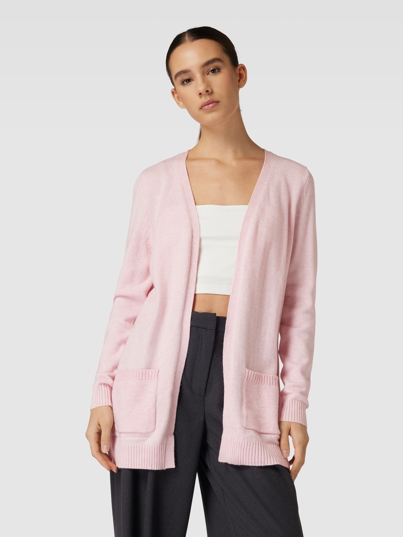 Cardigan mit aufgesetzten Taschen Modell 'LESLY' in hellrosa meliert