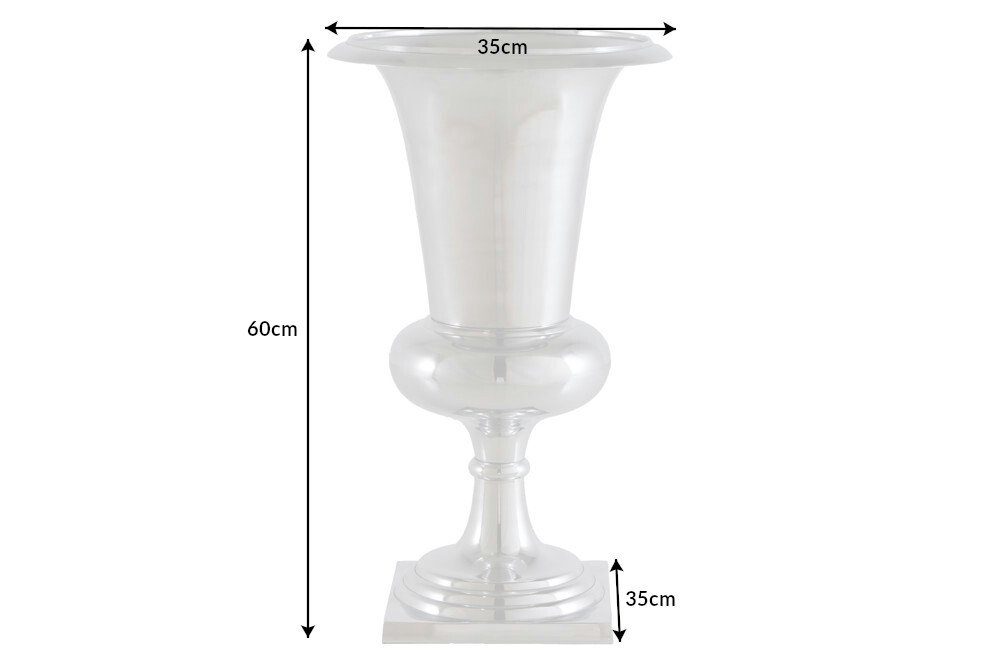 riess-ambiente Dekovase GOAL 60cm silber (1 St), Bodenvase · Deko · Standvase · Pokal-Design