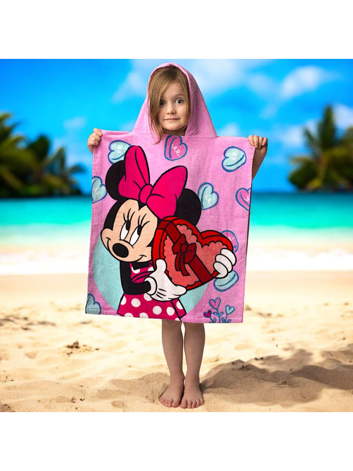 Disney Minnie Mouse Badeponcho Disney Minnie Mouse  - (B) 50 cm x (L) 115 cm in Rosa günstig kaufen 50 x 110 cm