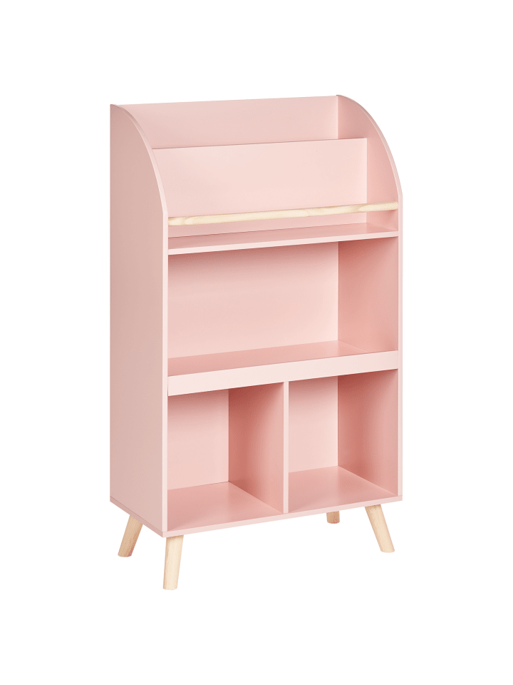 Beliani Bücherregal LILOET in Rosa/Heller Holzfarbton - (W) 60 x (H) 102 x (L) 30 cm günstig kaufen onesize