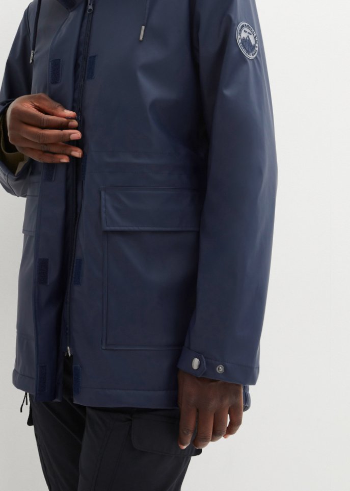 Regenjacke mit Teddyfutter aus wasserdichtem Material