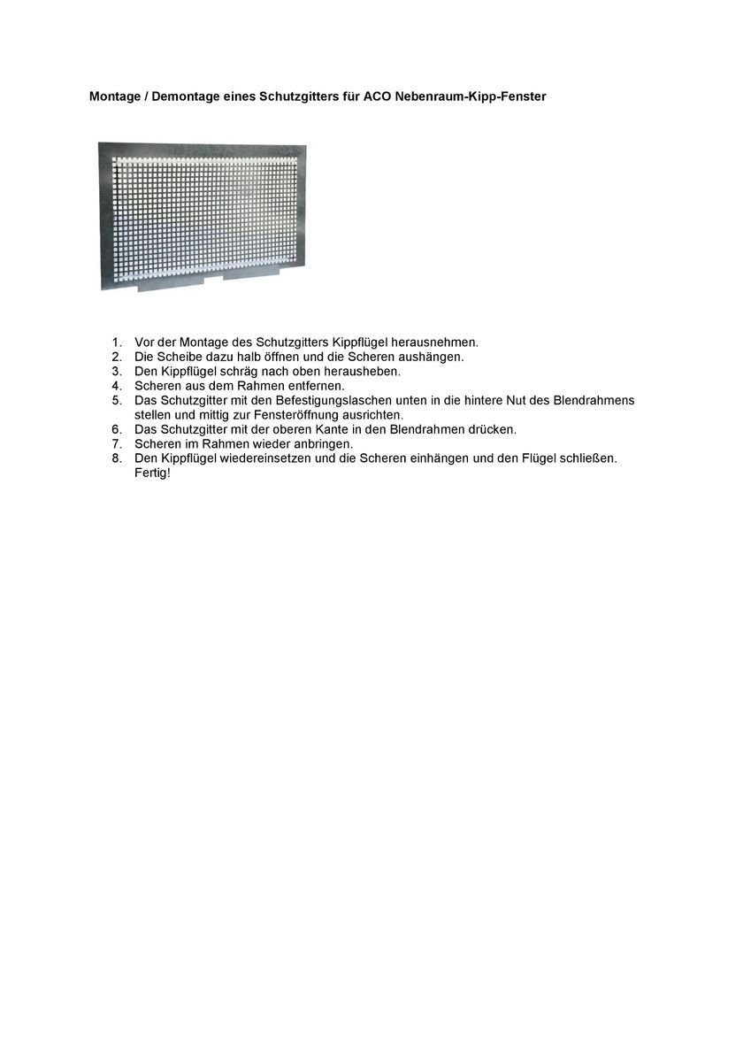 ACO Severin Ahlmann GmbH & Co. KG Kellerfenster ACO 80x50cm Nebenraumfenster Einfachglas + Schutzgitter Kippfenster Fenster braun, inkl. Schutzgitter mit einfacher Montage