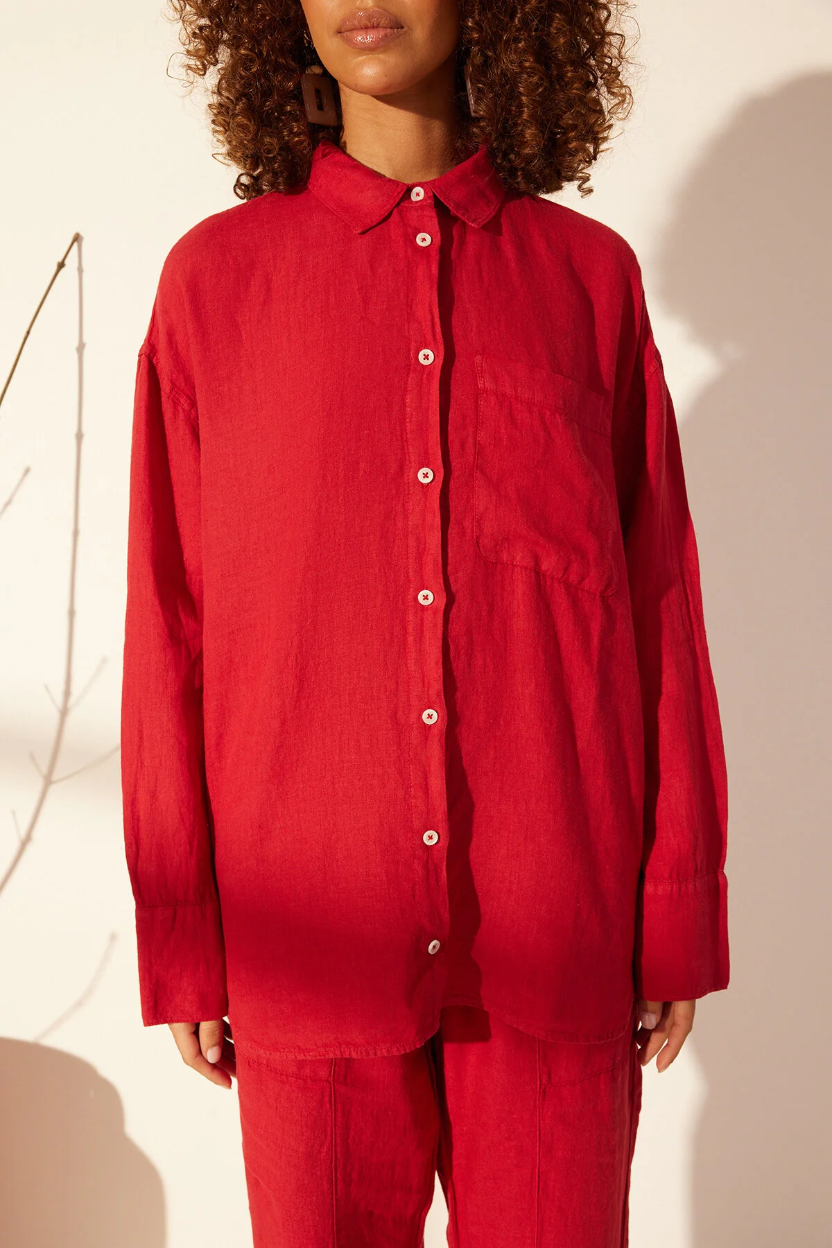 Trendyol Collection  Hemd - Rot - Oversized