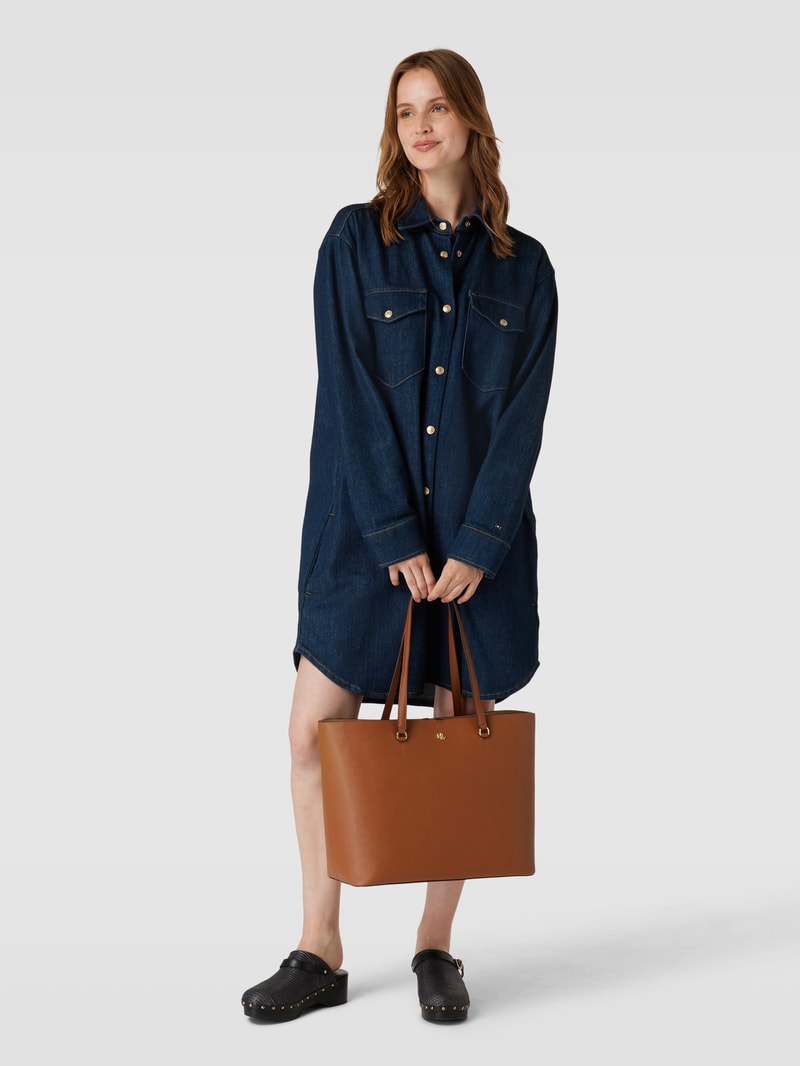Tote Bag mit Label-Detail Modell 'KARLY' in cognac
