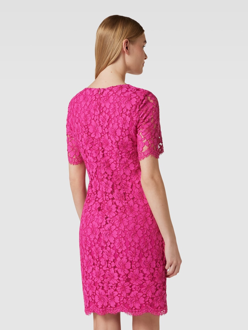 Cocktailkleid aus Spitze mit floralem Allover-Muster in pink