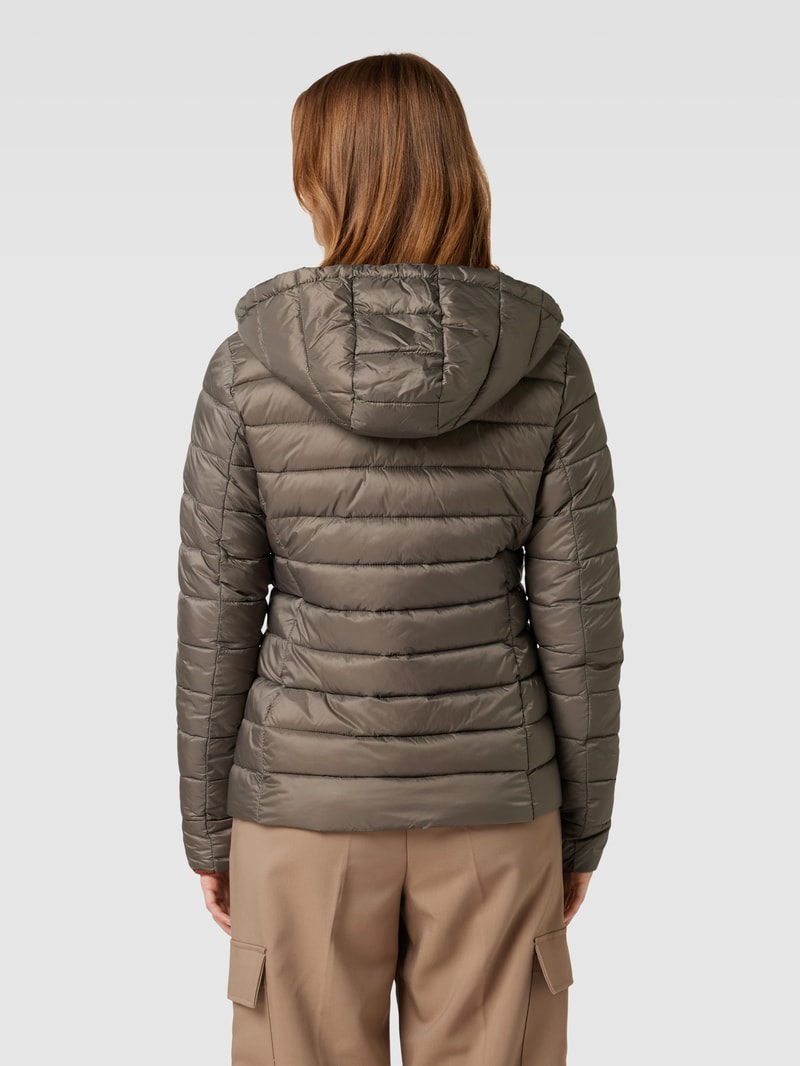 Steppjacke mit Kapuze in olivgrün