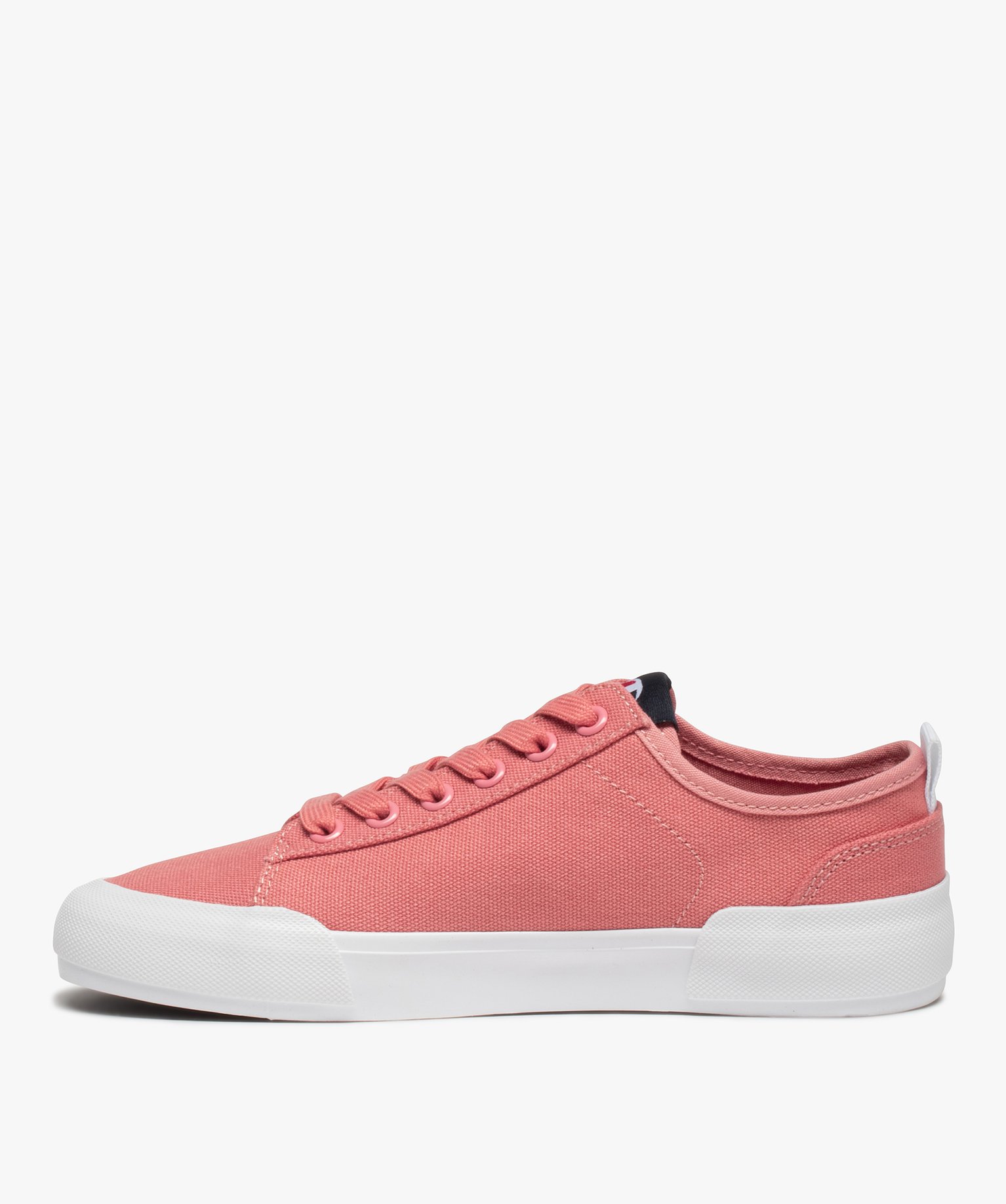 Baskets femme en toile unie à lacets – Champion Revoli rose | GEMO