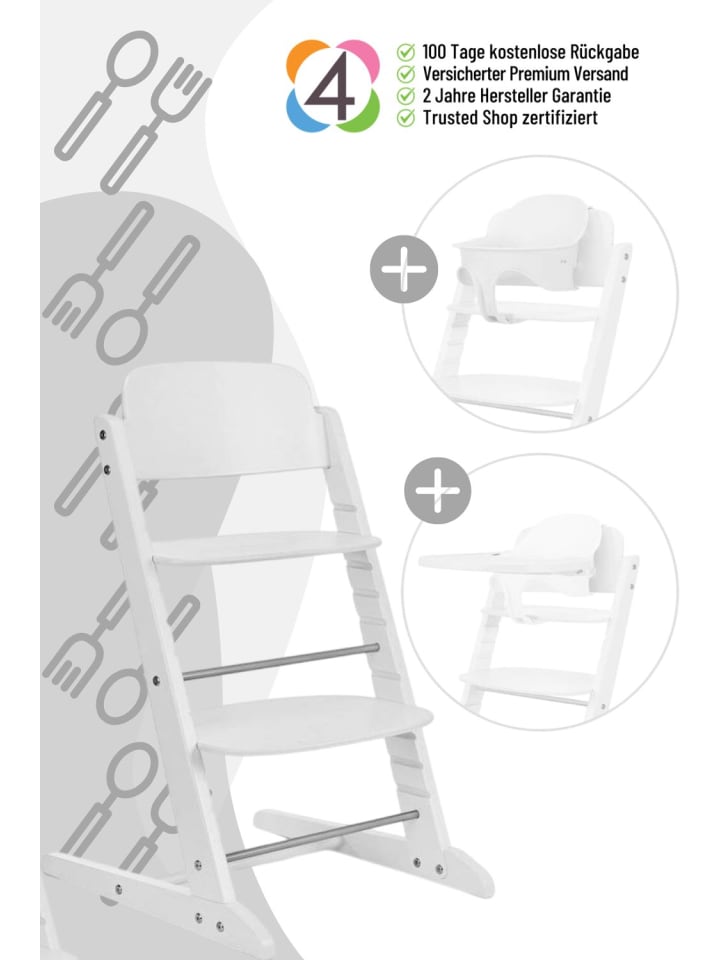 Cybex Cybex Iris 3-in-1 Hochstuhl mit Baby Set und Tablett - Farbe: All White günstig kaufen onesize
