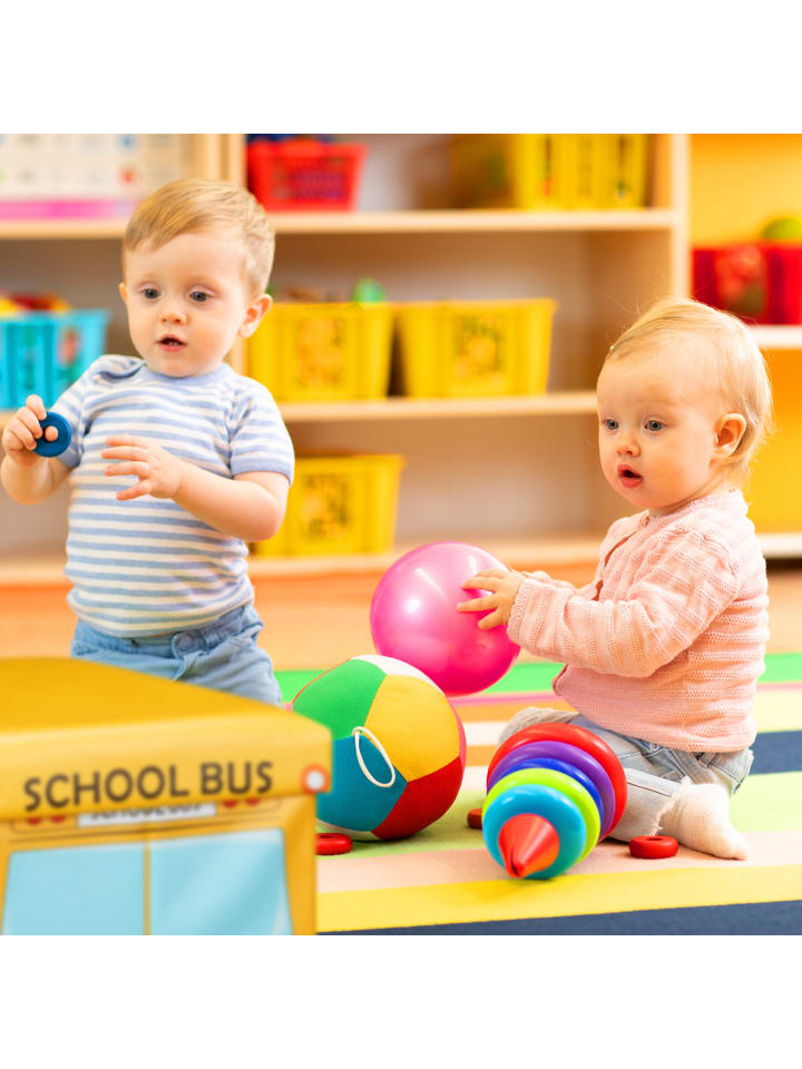 relaxdays Spielzeugkiste Schulbus in Gelb - (B)48 x (H)32 x (T)32 cm günstig kaufen onesize