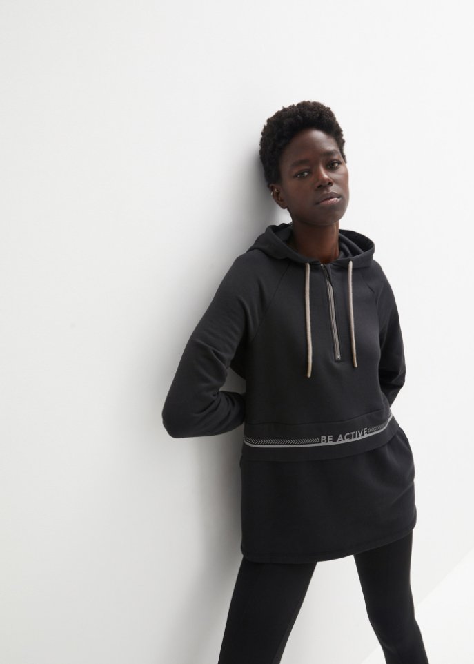 Sweat-Longshirt mit Kapuze