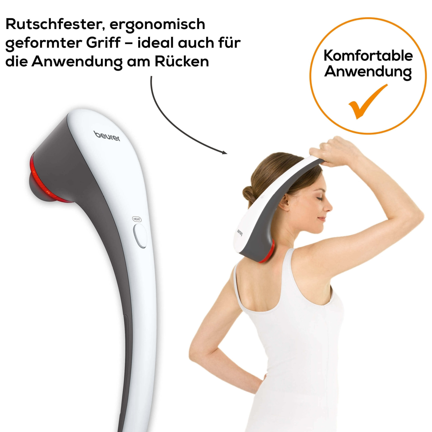 Beurer Klopf-Massagegerät MG 55-Massagegrät für eine tiefenwirksame, entspannende Klopfmassage & 3 Aufsätzen