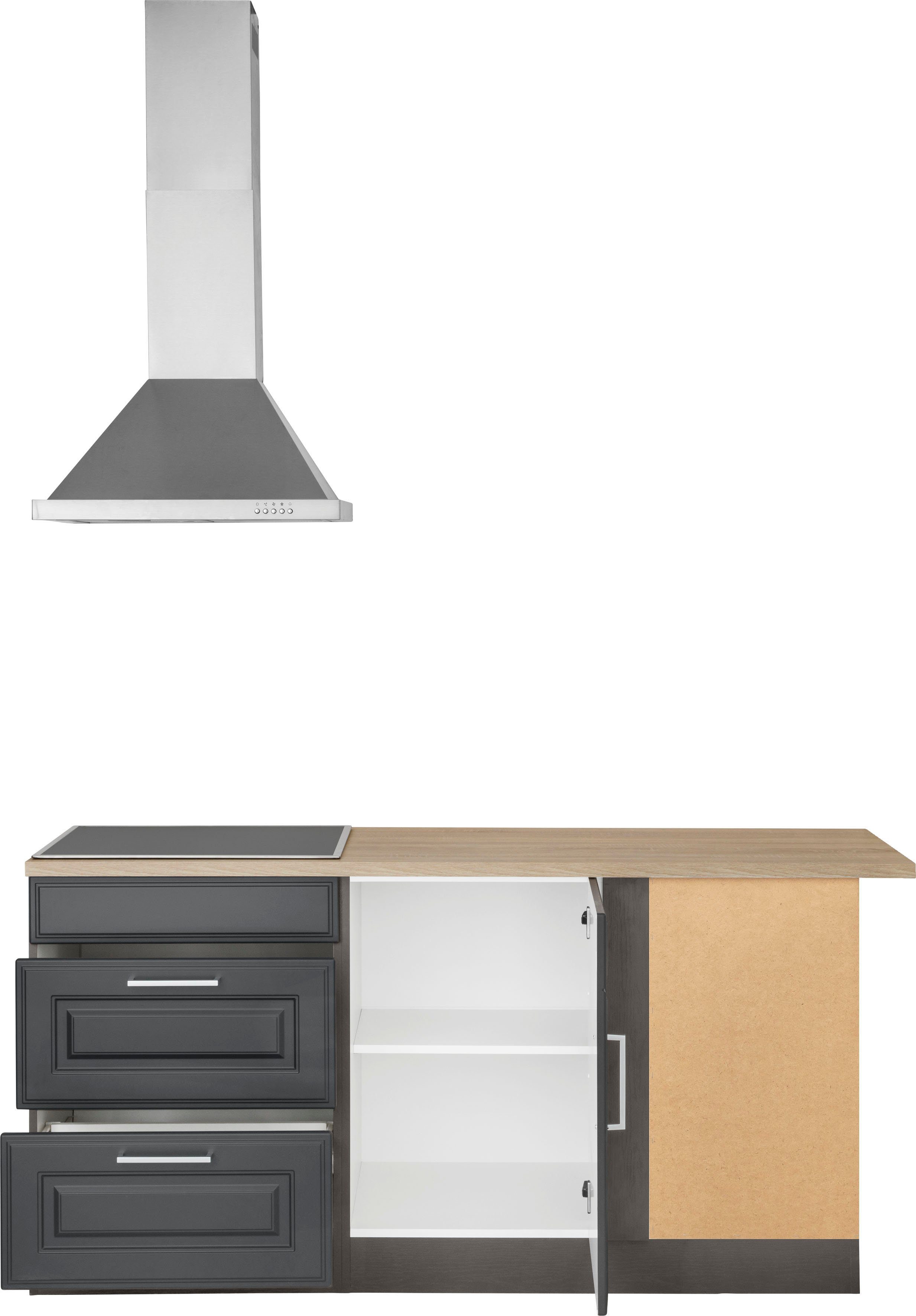 HELD MÖBEL Winkelküche Stockholm, Stellbreite 230/170 cm, mit hochwertigen MDF Fronten im Landhaus-Stil