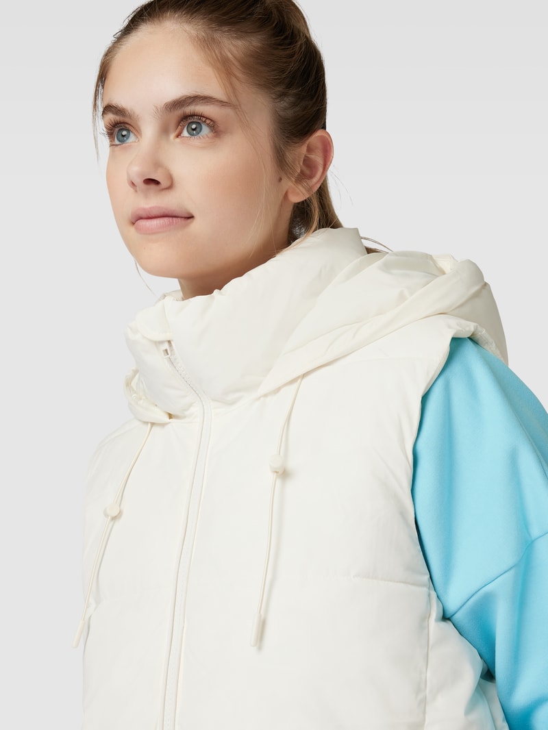 Steppweste mit Kapuze in offwhite