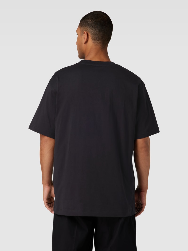Oversized T-Shirt mit Label-Print in schwarz