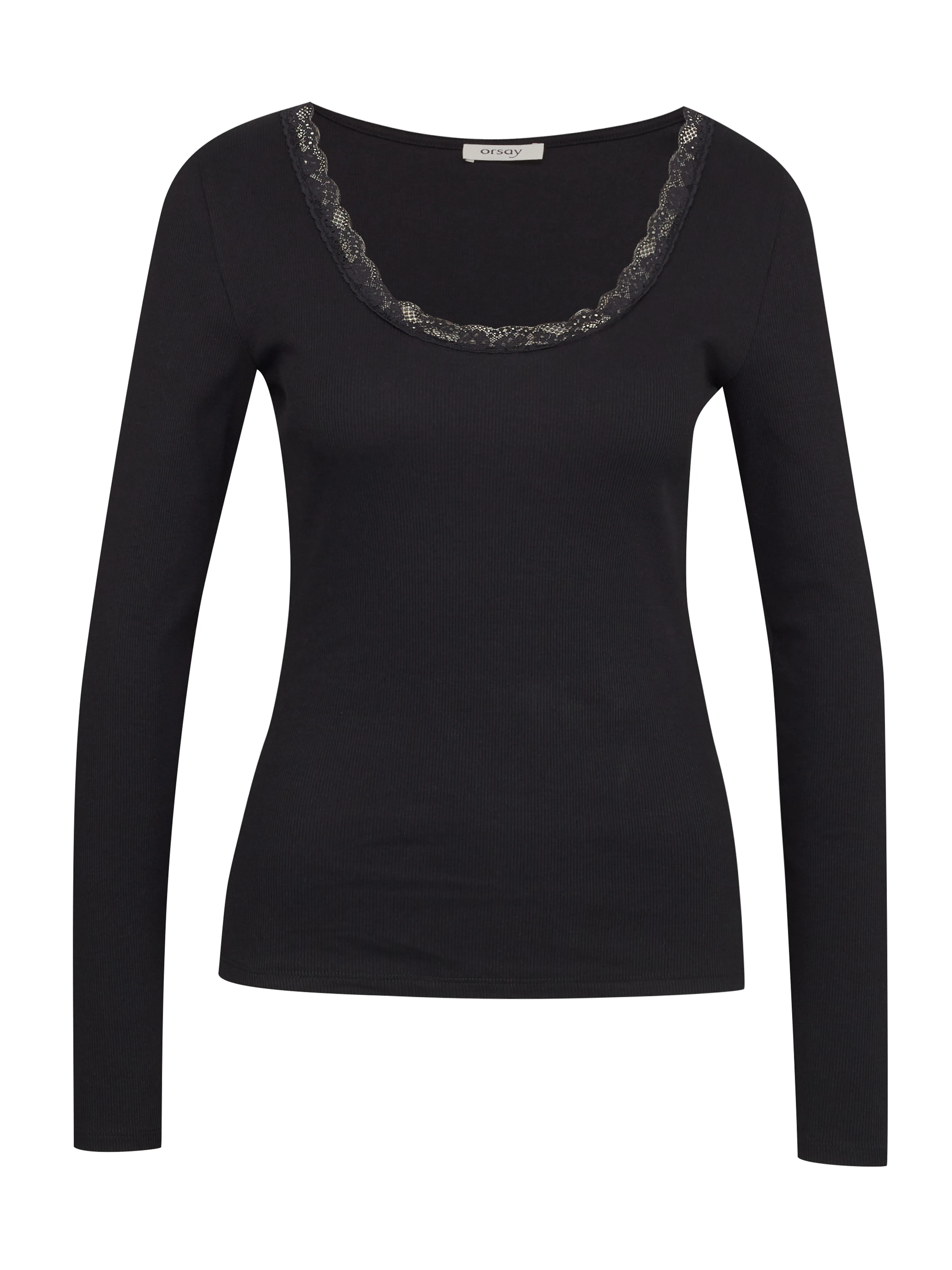 Schwarzes Damen-Langarm-T-Shirt ORSAY