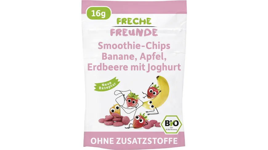 Freche Freunde Bio Smoothie-Chips Banane, Apfel, Erdbeere mit Joghurt 16 g