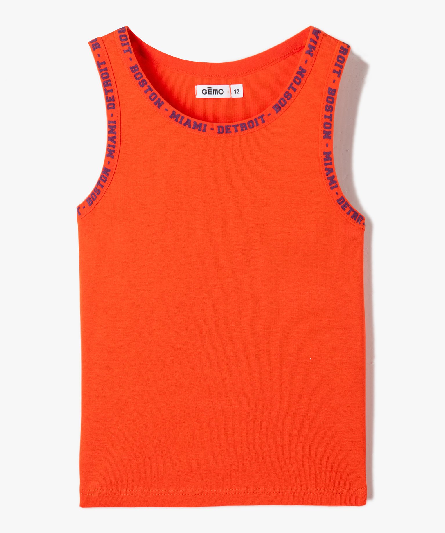 Débardeur fille court et imprimé orange | GEMO