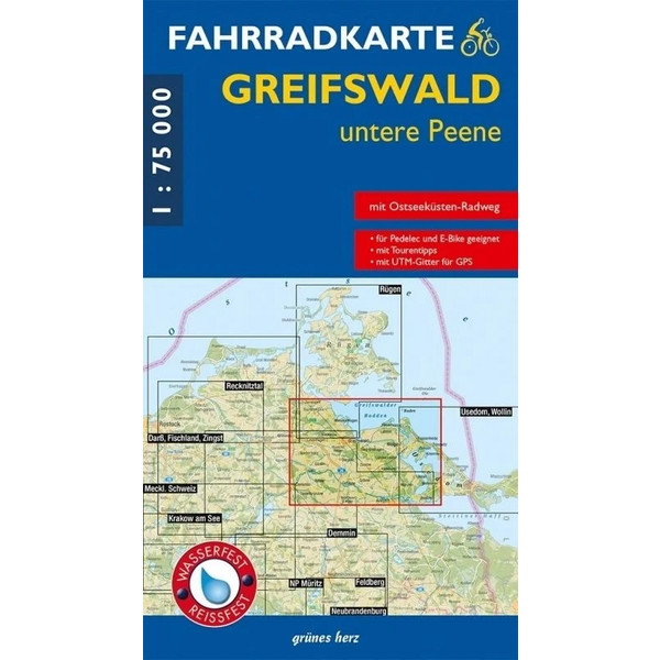 FAHRRADKARTE GREIFSWALD, UNTERE PEENE