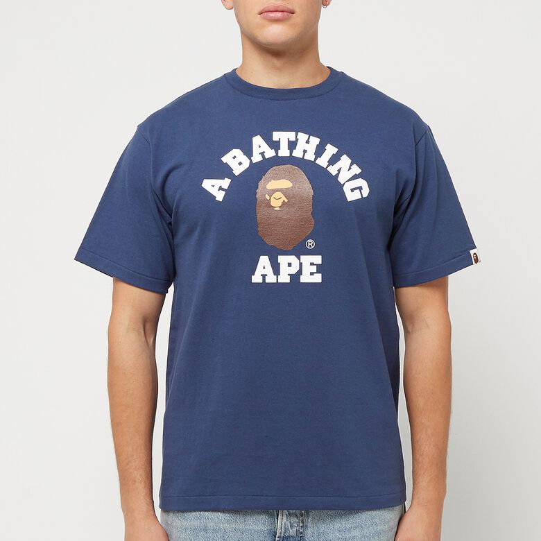 A Bathing Ape College Tee M C navy