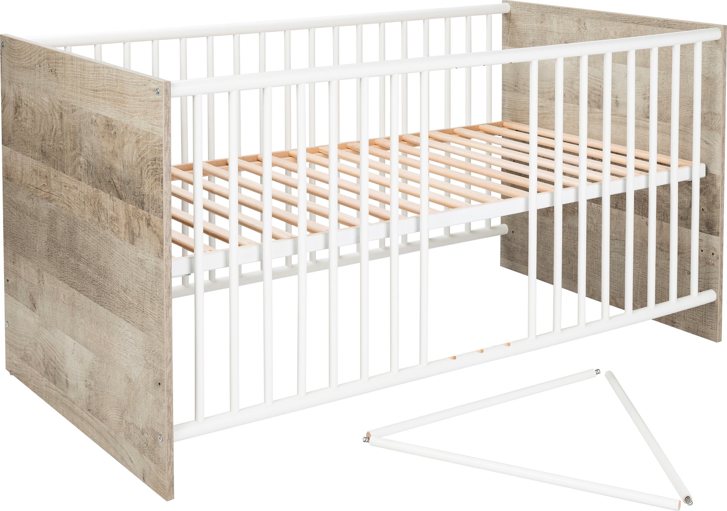 arthur berndt Babyzimmer-Komplettset arthur berndt Kilian, (Set, 5-St), Kleiderschrank, Kinderbett, Wickelkommode, Seiten und Wickelkomm-Regal
