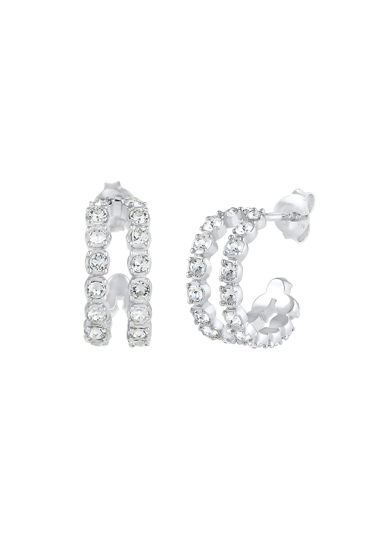Orecchini a cerchio mini Edel da donna di Elli con cristalli in argento sterling 925