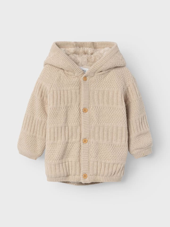 name it Strickjacke gefüttert Teddyfell in peyote melange günstig kaufen 62