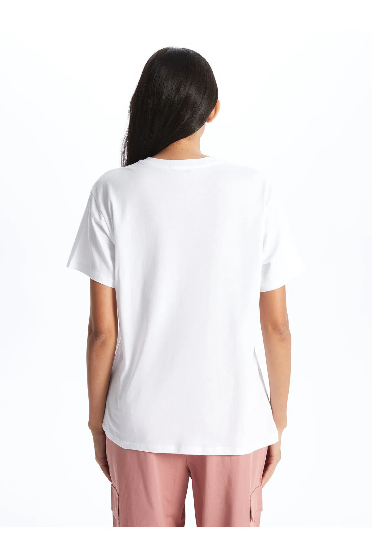 LC Waikiki  Bedrucktes, kurzärmliges Damen-T-Shirt mit Rundhalsausschnitt