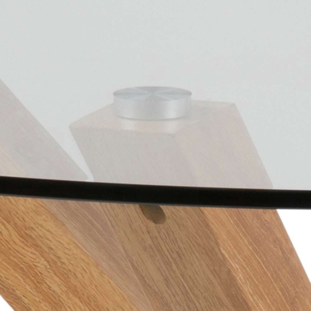 ACTONA GROUP Esstisch Heaven, Runder Esstisch, gehärtetem Klarglas, Stahl Kreuzfuß, Ø: 119 cm