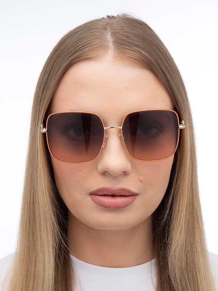 Guess Damen-Sonnenbrille in Orange-Silber/ Lila günstig kaufen 58