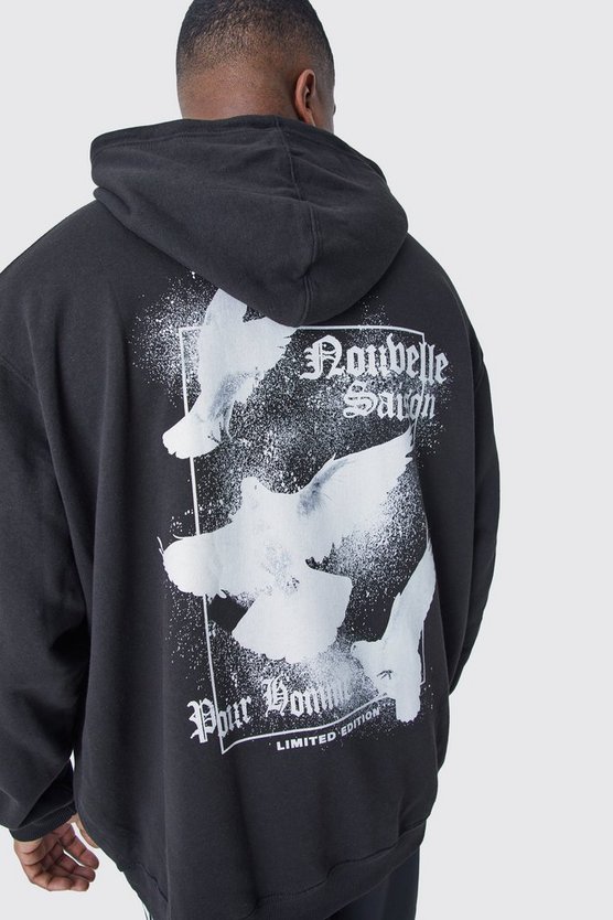 Plus Oversize Hoodie mit Print