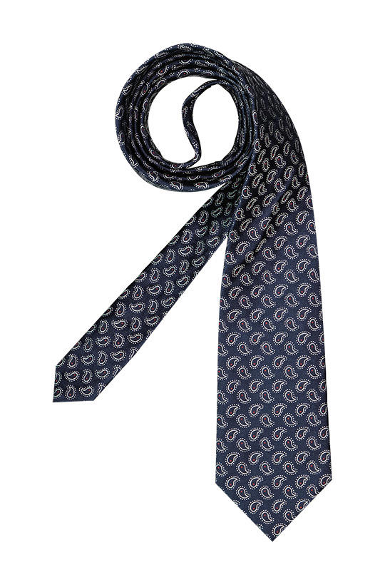 BOSS Black, Krawatte, Seide, blau gemustert