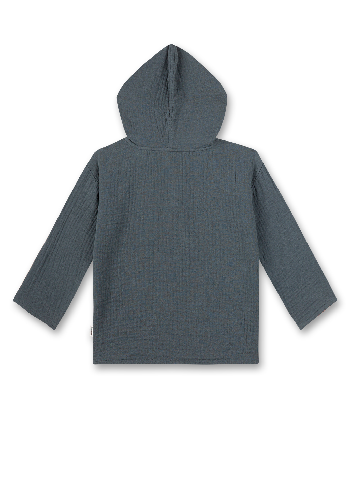 Jungen-Langarmshirt mit KapuzeDunkelblau aus Musselin