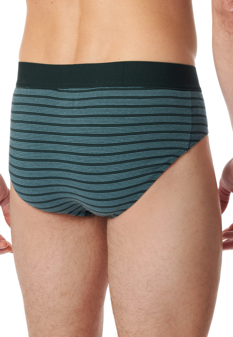 Rio-Slips 3er-Pack Organic Cotton Webgummibund uni/gestreift schwarz - 95/5