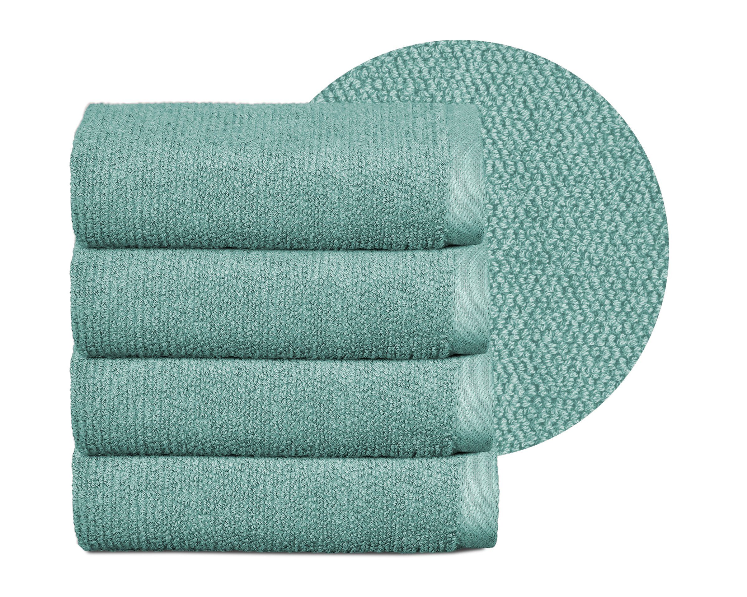 Beautex Handtuch Set Handtuch Set, Made in Europe, Frottier, (Multischlaufen-Optik, Frottier Premium Set aus 100% Baumwolle 550g/m)