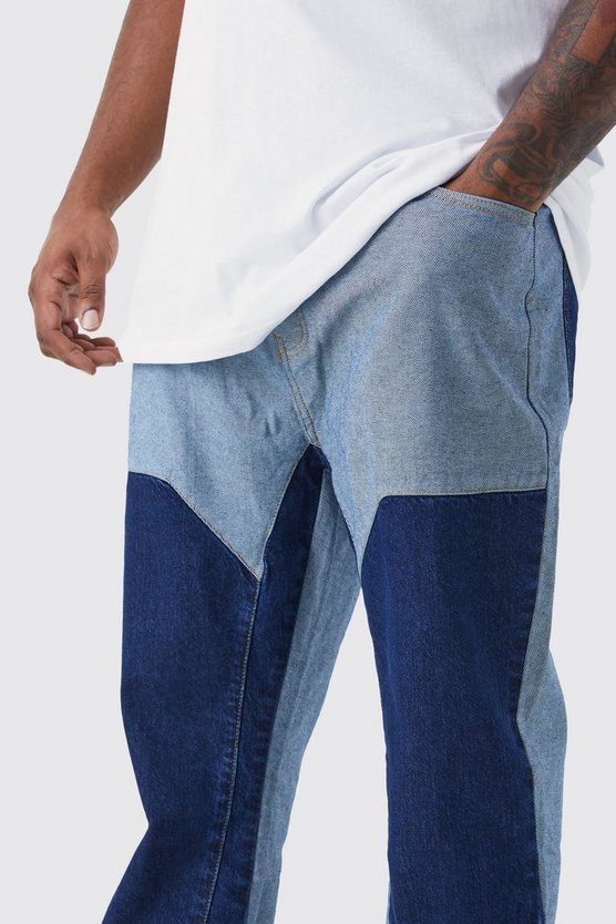 Plus Slim-Fit Schlagjeans
