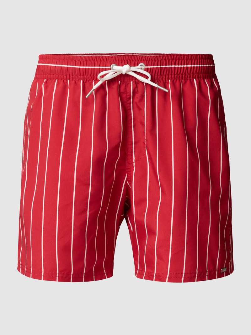 Badehose mit Streifenmuster in rot