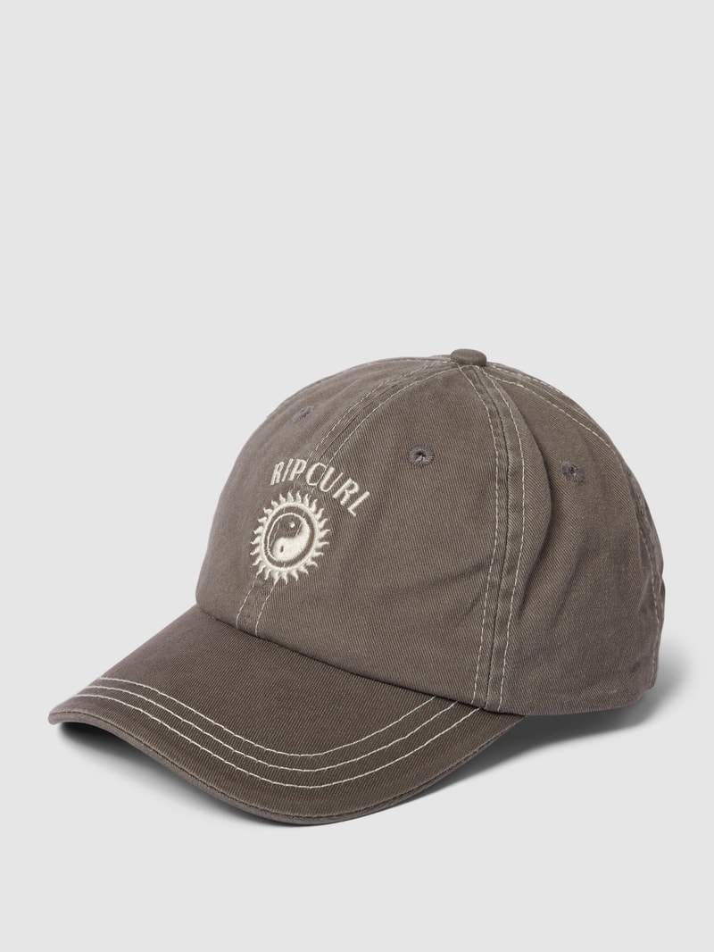 Basecap mit Label-Motiv-Stitching Modell 'Celestial Sun' in dunkelgrau
